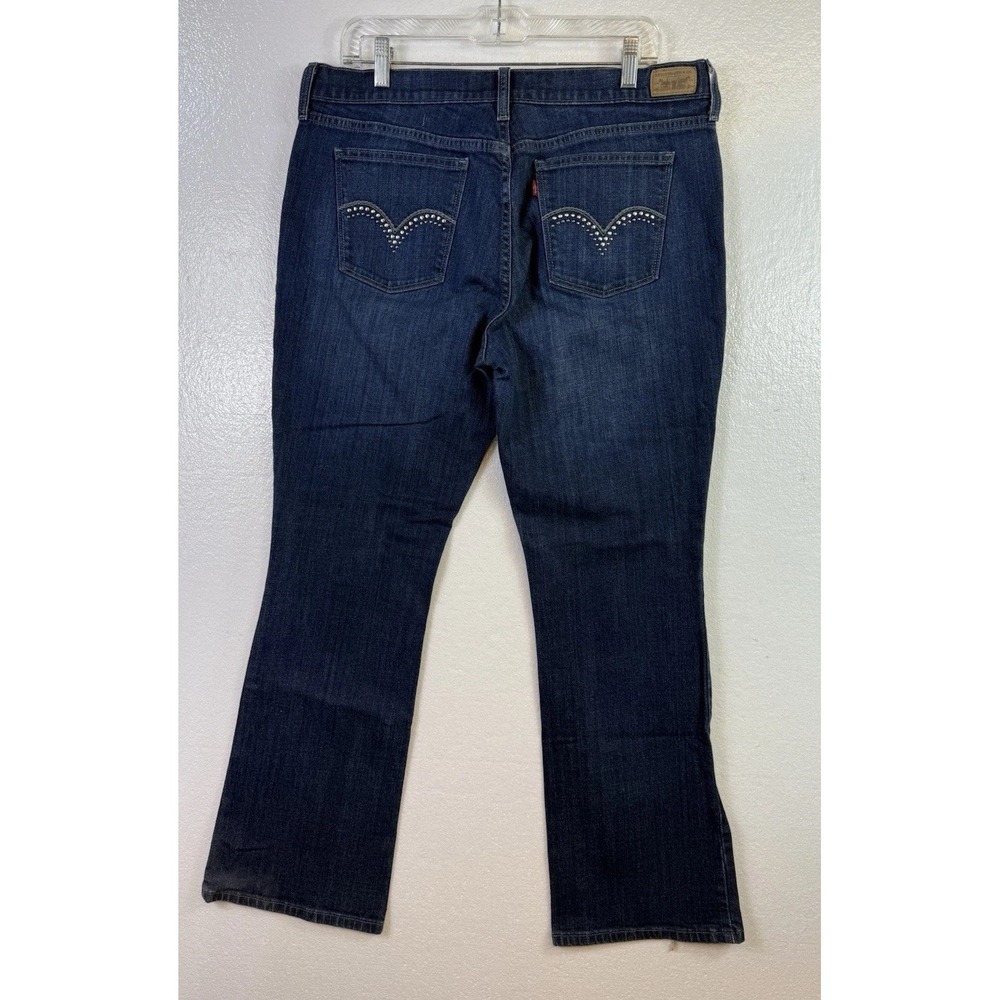 Levi's 515 Women's Jeans 14M Blue Stretch Denim Bootcut Mid Rise Embellished